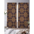 thumbnail image 3 of Art Floral Sheer Curtains 2 Panels Set Abstract Retro Brown Ornate Vintage Bohemian Design Sheer Window Curtains Light Filtering Rod Pocket Voile Drapes for Bedroom Living Room 52"X108", 3 of 8