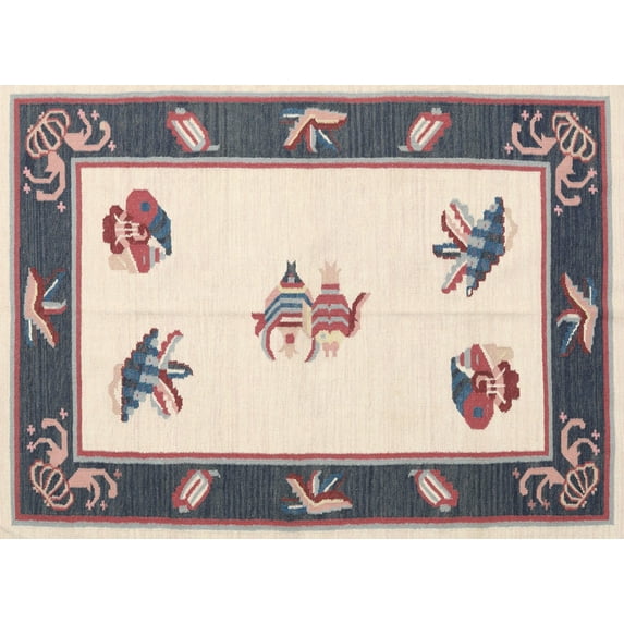 Ahgly Company Indoor Rectangle Contemporary Mauve Taupe Purple Southwestern Area Rugs, 3' x 5'