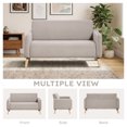 thumbnail image 5 of Bonzy Home 57.28" Loveseat Sofa, 2-Seater Short Plush Fabric Small Couch with Solid Wood Legs, Modern Compact Upholstered Sofa for Living Room Apartment Bedroom, Gray, 5 of 8