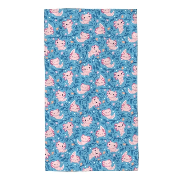 Balery happy baby axolotls Toalla de Microfibra Premium con Estampado – 27.5x16 pulgadas, Alta Absorción, Suave y Aterciopelada, Secado Rápido