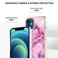 thumbnail image 4 of ELEHOLD for iPhone 12/iPhone 12 6.1 inch Marble Case, Clear Electroplated Frame Soft TPU Anti-Scratch Wear-Resistant Wireless Charging Slim Fit Transparent Case for iPhone 12/iPhone 12 Pro, Pink, 4 of 5