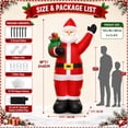 thumbnail image 4 of 8ft Christmas Inflatable Waving Santa with Gift Bag & LED Lights, Outdoor Indoor Xmas Decoration for Yard, Garden & Christmas Holiday Party, 4 of 12