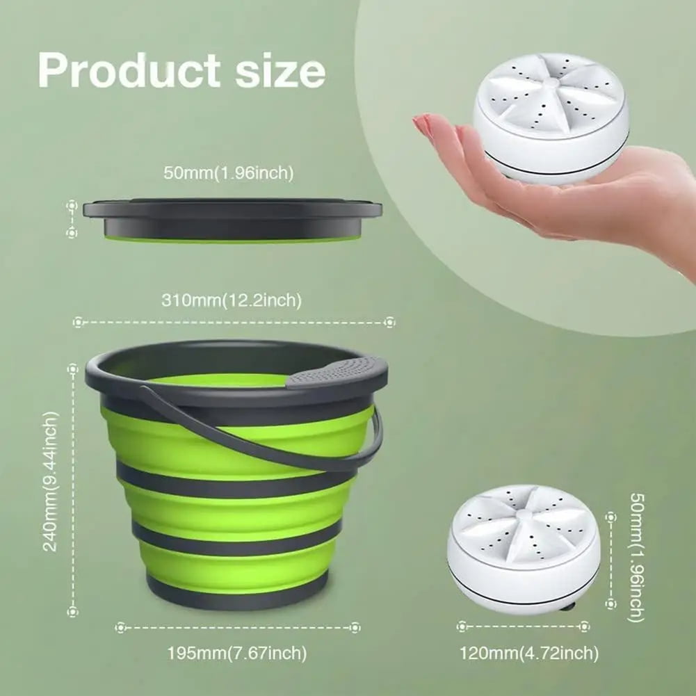 Foldable Washer Foldable Washer Bucket Portable Personal Clothes Washer Ultrasonic Turbine Washer for Socks Underwear