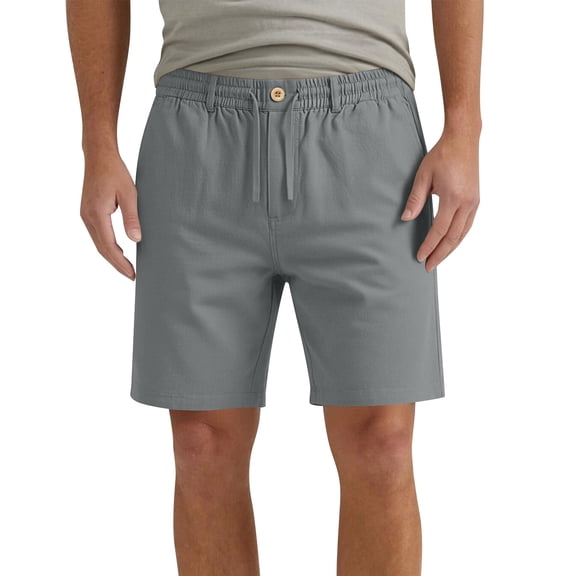 Men's Casual Summer Shorts Elastic Waist Drawstring Flat Front Chino Shorts with Side Pockets Comfortable Lightweight Cotton Trousers for Everyday Wear and Golf