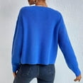 thumbnail image 5 of Women's Fashion Casual Crew Neck Pullover Long Sleeve Bolded Knit Sweater, Chunky and Warm, Great for Everyday Use and Seasonal Activities,Royal Blue,S, 5 of 6