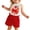 .Red, variant on Agkizg Kids Girls Clothing Set 3 Piece Outfit Neck Sleeveless Top Belt Shorts Set