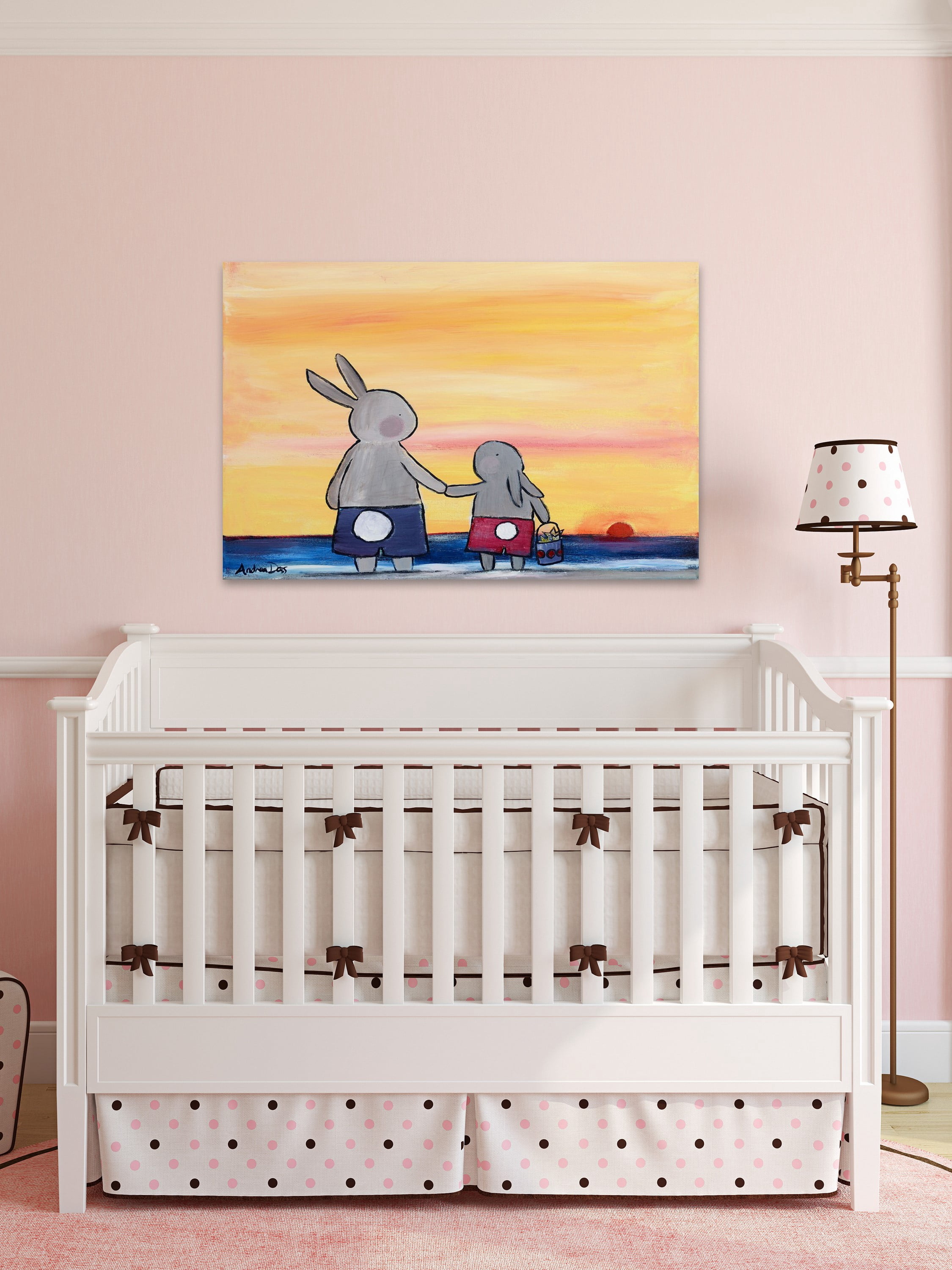 "Andrea Beach Bunnies" Painting Print on Wrapped Canvas