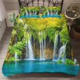 thumbnail image 1 of Waterfall Duvet Cover Set Natural Scenery Quilt Cover Pillowcase Landscape Forest Waterfall Queen Size Polyester Bedding Set, 1 of 7
