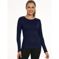 thumbnail image 2 of NELEUS Women's Stretch Thermal Fleece Shirts Long Sleeve Workout Tops Running Athletic Base Layer,Navy Blue,US Size M, 2 of 8