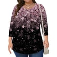 thumbnail image 2 of WZXFASHION T-Shirts Décontractés pour Femmes Grande Taille Manches 3/4 Col Rond Mignons Tuniques Hauts T-Shirts Basiques Blouses Tee de Travail Business Haut Rabais de 50 % Liquidation T-shirt à Manches Longues pour Femmes, 2 of 6