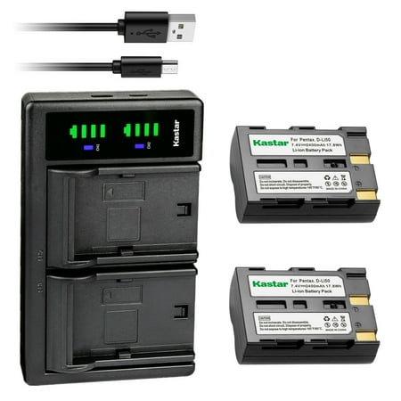 Kastar 2-Pack SLB-1674 Battery and LTD2 USB Charger Replacement for Samsung SLB-1674 Battery Samsung GX-10 GX-20 Digital Camera