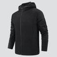 thumbnail image 2 of HOOMEUMY Mens Hooded Athletic Jacket Classic Solid Coat Stand Collar Design Full Zip Up Lightweight Running Sports Jacket Casual Workout Drop Shoulder Clothes Fashion 2025 Trendy Black M, 2 of 7