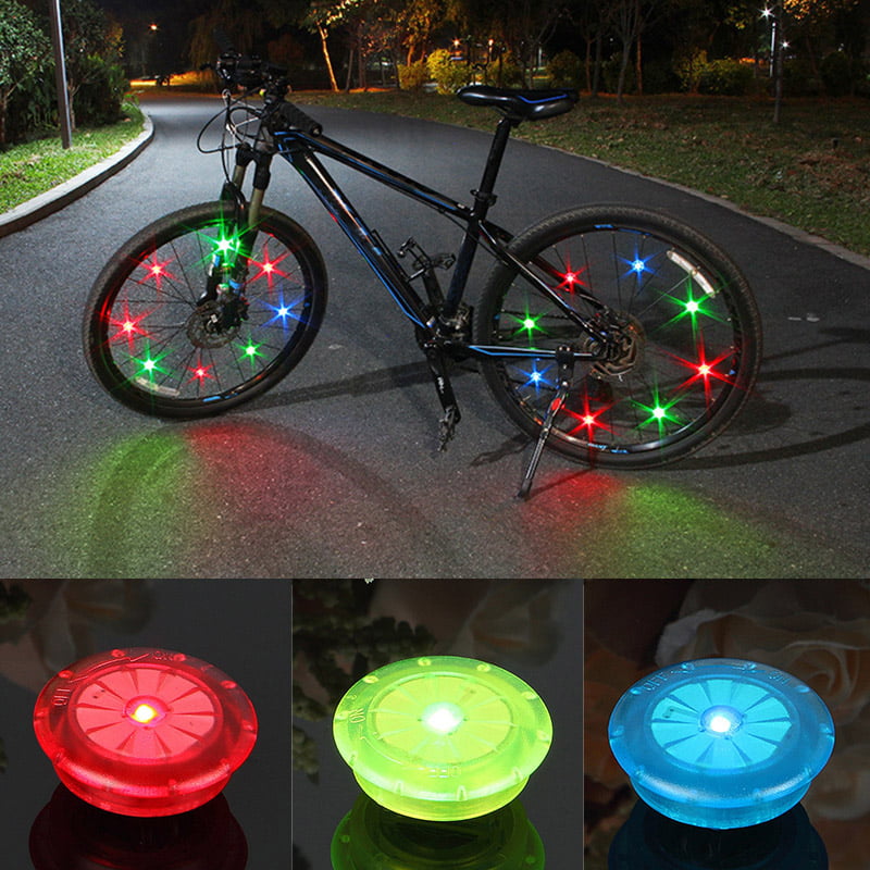 2Pcs/Sets LED Bicycle Cycling Wheel Spoke Wire Tyre Bright Flash Leaf Light Lamp 