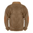 thumbnail image 3 of Huankd Men's Fleece Sweatshirts Vintage Quarter Zip Pullover shirt Casual Long Sleeve Sweatshirt Warm Tops Khaki 3XL, 3 of 3