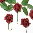 thumbnail image 6 of Efavormart 24 Roses | 2" Artificial Foam Rose With Stem And Leaves for  Wedding Party Home Event Décor Wedding Anniversary Party - Red, 6 of 10