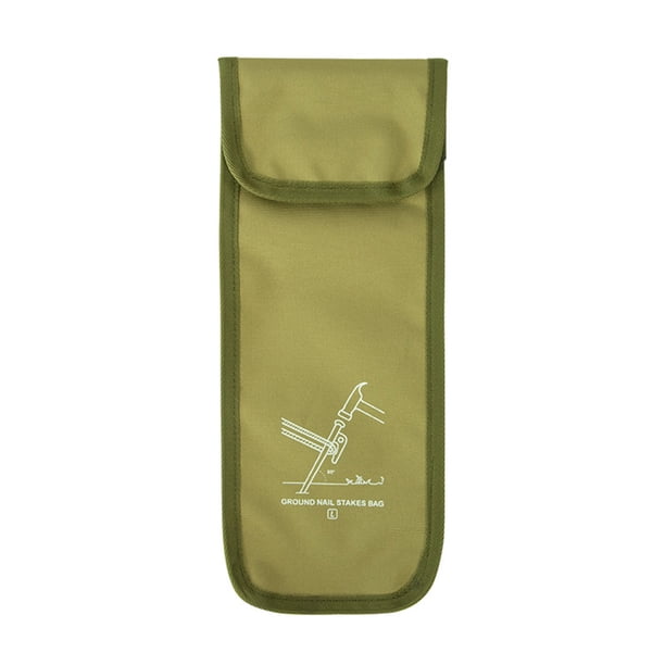 Wosthever Bolsa de clavijas para tienda de campaña al aire libre, bolsa de almacenamiento multifuncional para clavos en el suelo, tela Oxford Ropa Deportiva, Zapatos Verde césped/L
