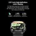 thumbnail image 4 of Nkmbld HD Rugged Smart Watch Clear Color Screen Metal Case Bluetooth Call Sports Outdoor Large Capacity Battery Smartwatch, Black, 4 of 8