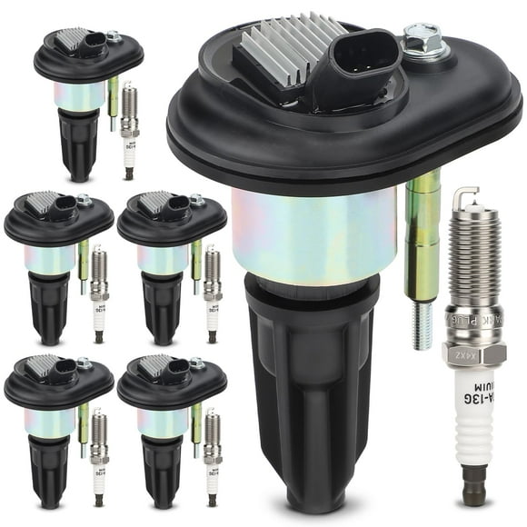 UF303 Ignition Coil & 5019 Double Iridium Spark Plug for Chevy Colorado Trailblazer,GMC Canyon Envoy,Buick Rainier,Hummer H3,Isuzu Ascender I-280 I-290 I-350 I-370,S