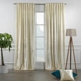thumbnail image 2 of 3S Brother's Cream Extra Long Shiny Velvet Curtains Luxury Colors Light Blocking Hang Back Tab & Rod Pocket 1 Panel Curtain 5-30 Ft Home Décor Custom Made Drapes -Made in Turkey(52"W X 288"L), 2 of 6