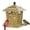 Brown, variant on Kingsyard Hopper Metal Wild Bird Feeder for Outdoor Hanging with 4 Perches Rainproof Roof, Bronze