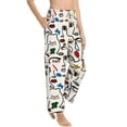 thumbnail image 2 of Uemuo Aabstract Eyes Pattern Women's Wide Leg Palazzo Lounge Pants with Pockets Light Weight Loose Comfy Casual Pajama Pants-X-Large, 2 of 9