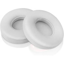2PCs White Memory Foam Ear Pads, Replacement Cushions for Solo 2 & 3 Wireless Headphones