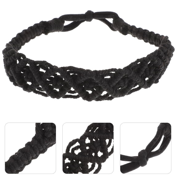 BESTYASH Headband Hair Band Rope Black Cotton 1Pcs
