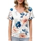 thumbnail image 1 of Camisetas de Manga Corta Casuales para las Mujeres con Cuello en V, Sudadera Casual de Poliéster, Impresión Sólida de las Señoras para la Fiesta de Trabajo Diaria, Invierno Y Primavera, 1 of 9