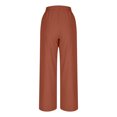 thumbnail image 4 of Busydd Women's Pants Solid Color Casual Pants Fashion Loose Wide Leg Pants Elastic Waist Flowy Beach Pants for Women with Pockets and Drawstring, 4 of 6