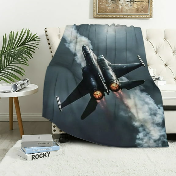 Autua Jet Fighter Long-Lasting Flannel Blanket for All Seasons, Soft Fabric Ideal for Toddlers, Children, and Adults 40x50in