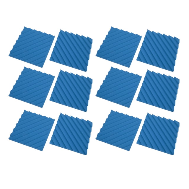 Soundproofing Studio Foam, Acoustic Panel Cotton Easy Installation 12PCS For Concert Hall Blue