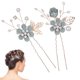 thumbnail image 1 of 2 horquillas de tela con forma de flor, delicadas joyas para el cabello, accesorios nupciales para el cabello de la novia, 1 of 8