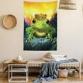 thumbnail image 2 of Animal Decor Wall Hanging Tapestry, Frog Prince with His Golden Crown on the Rocks Fairytale Soul Mates Illustration Print, Bedroom Living Room Dorm Accessories, 40 X 60 Inches, by Ambesonne, 2 of 5