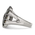 thumbnail image 3 of Stainless Steel Textured Flower Marcasite Ring, 3 of 7