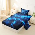 thumbnail image 2 of Homewish Blue Wild Lightning Twin Sheets,Modern Abstract Art Bedding,3pcs,1 Fitted Sheet and 1 Pillowcase, 2 of 6