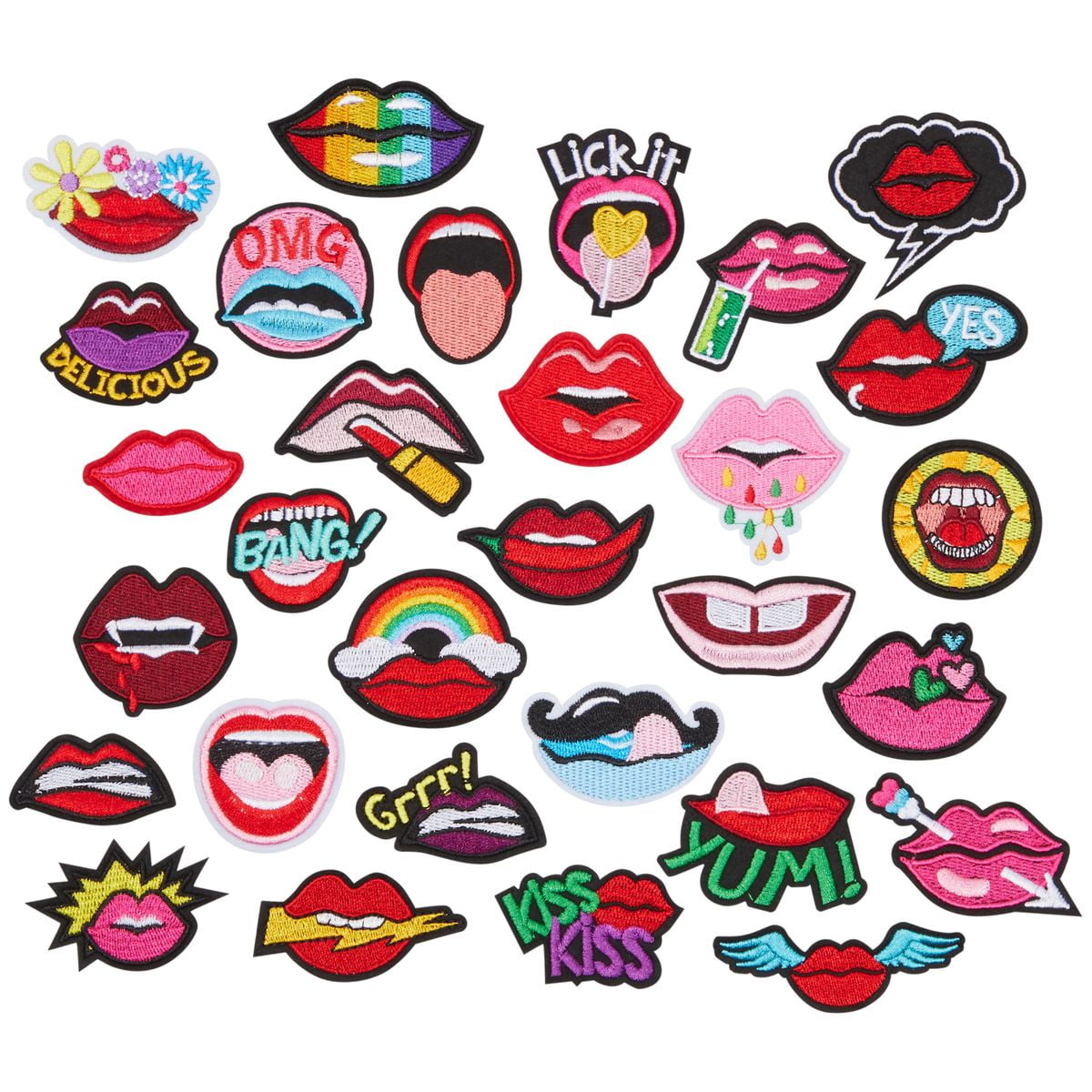 Nail Polish Patch Iron Sew On Clothes Makeup Embroidered Badge Make Up Applique 