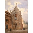 thumbnail image 2 of Auguste-Sébastien Bénard 18x24 Gold Ornate Framed and Double Matted Museum Art Print Titled - View from the Outside of a Chapel. (1844), 2 of 4