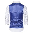thumbnail image 3 of Bcfgryg Men's Suit Vest Slim Fit Business Wedding Sleeveless Tank With Cravat Men's Fleece Jacket Blue XXXL, 3 of 3