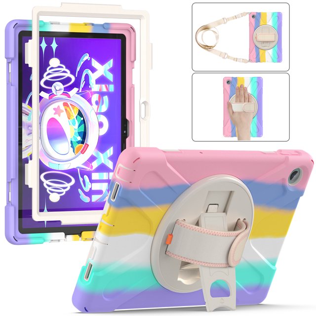 Case de tableta para Lenovo Tab M10 Plus 10.6 '' con soporte de rotación 360 y correa para la mano y correa para el hombro Ikkle Lenovo Tab M10 Plus 10.6 inch