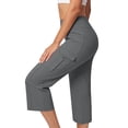 thumbnail image 3 of FAHXNVB High Waisted Yoga Cpari Pants for Women with Pockets Summer Stretchy Workout Athletic Trousers Lightweight Running Pants, 3 of 6