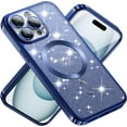 thumbnail image 4 of for iPhone 15 Pro Max Case Magnetic Clear Protective Cute Transparent Silicone Soft TPU Luxury Gold Glitter Bling Phone Cases with MAGSAFE Charging for iPhone 15 Pro Max Glitter Gold, 4 of 11