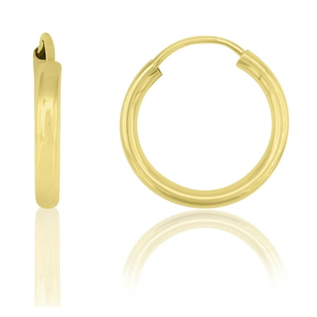 ONLINE - 14K Yellow Gold 12mm Endless Hoop Earrings - Walmart.com