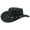 Brown, variant on Capri Leather Water Resistant Cowboy Western Hat for Rain Durable Leather Hats for Men Outback hat - XXL - Black
