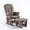 Anthacite Fabric and Walnut Frame, variant on Norm Concept Joli Deluxe Glider Chair and Ottoman Set (Terracotta Fabric and Walnut Frame)