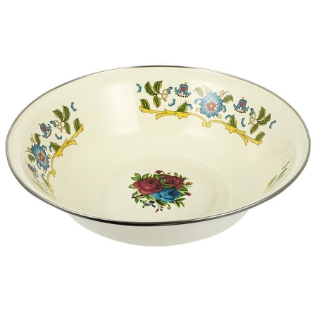 

Household Vintage Soup Basin Enamel Washbasin Storage Basin Kitchen Gadget