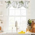 thumbnail image 3 of Sage Green Flower Tie Up Valance Curtains for Windows, Kitchen Curtains Window Treatments, Watercolor Gradient Retro Floral Short Window Shades Valances for Bedroom Bathroom Cafe 54"x18", 3 of 8