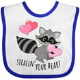 thumbnail image 3 of Inktastic Stealin' Your Heart Cute Raccoon Boys or Girls Baby Bib, 3 of 4