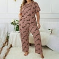 thumbnail image 7 of VISALY Pajama Sets Cute Pajama Sets Plus Size 2 Piece Pajama Set Printed Short Sleeve Pullover Crewneck T Shirt Pants Pj Sets Sleep Sets Sleepwear Sets Lounge Sets Matching Pajama Set 4Pc Coffee Xl, 7 of 7