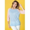 thumbnail image 2 of Eloges Women's Pastel Two Tone Waffle Knit Raglan Top, 2 of 9