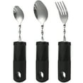 thumbnail image 1 of OULII Curved Spoon Fork Set Adaptive Utensils for Elderly Weighted Cutlery Portable for Travel, 1 of 8
